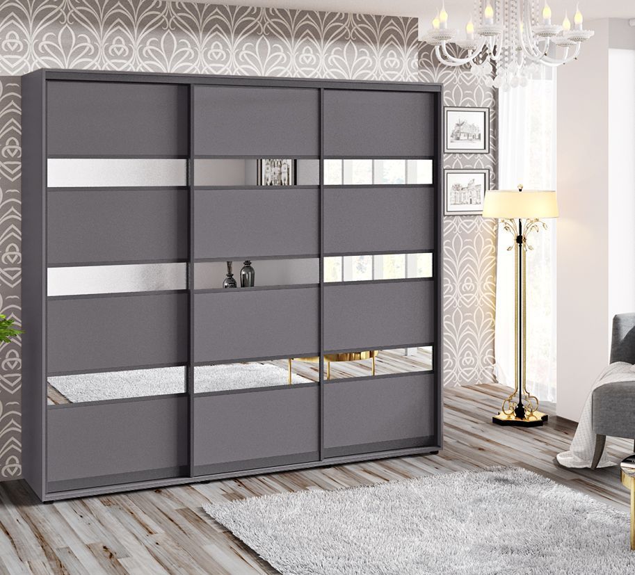 Шафа купе 2.2 метра "Модель 4" тридверна графіт - фото, ціна, купити,  