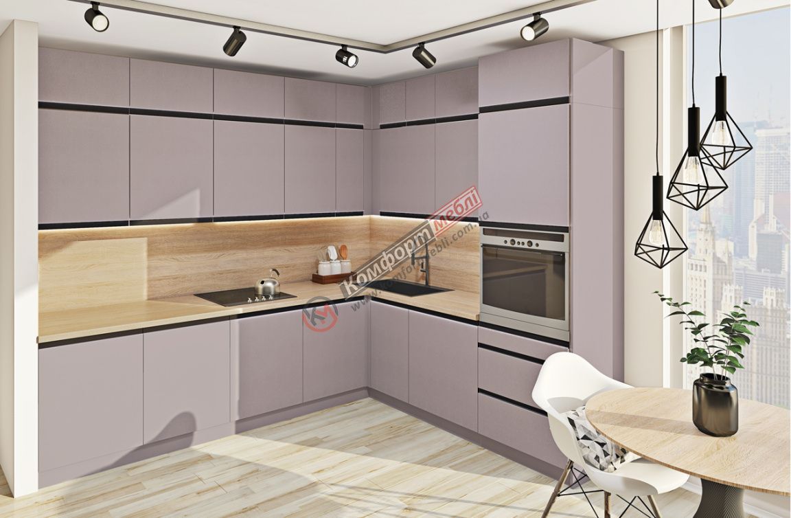 Кухня модульна "Альфа ручка" 360см фарбований МДФ Білий - фото, ціна, купити,  