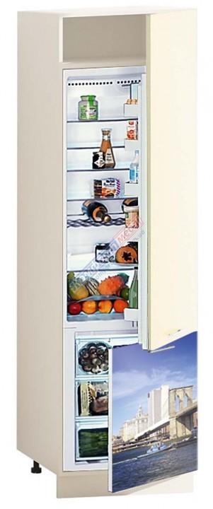 Купить Шкаф 600 мм П60.214.2Д Вар.6 под встроенный холодильник "Крашеный высокий глянец с печатью" в Киеве	