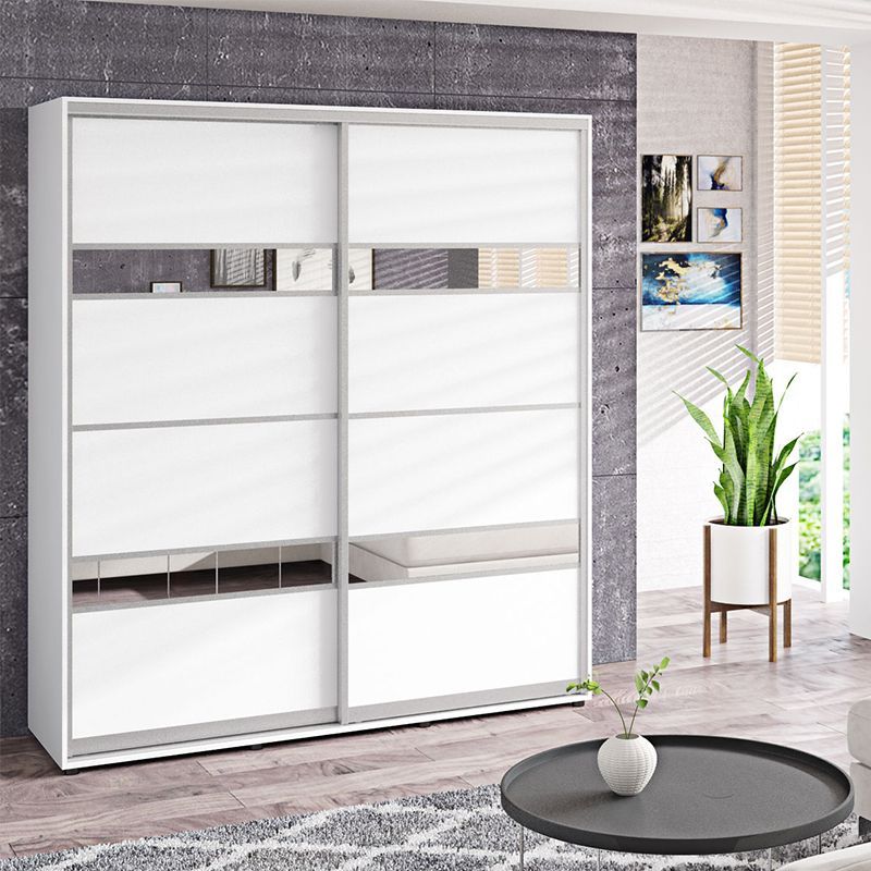 Шафа купе 200 см "Модель 5" дводверна колір білий - фото, ціна, купити,  