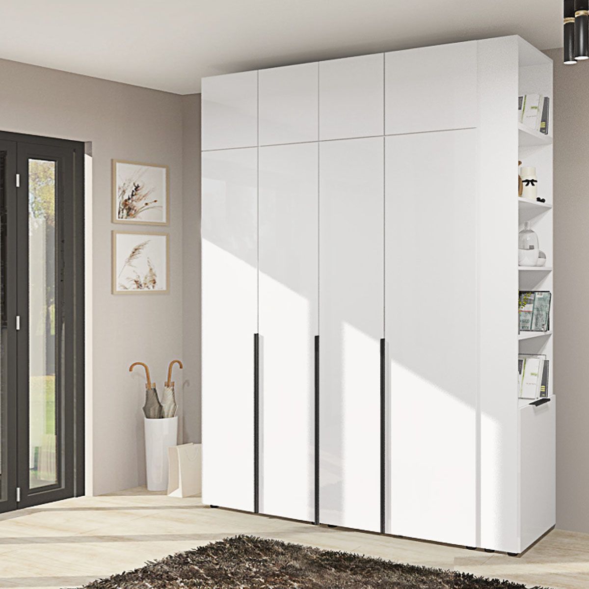 Шафа з приставкою Флекс 1,7 метра ДСП фасад Біла 4 дверна - фото, ціна, купити,  