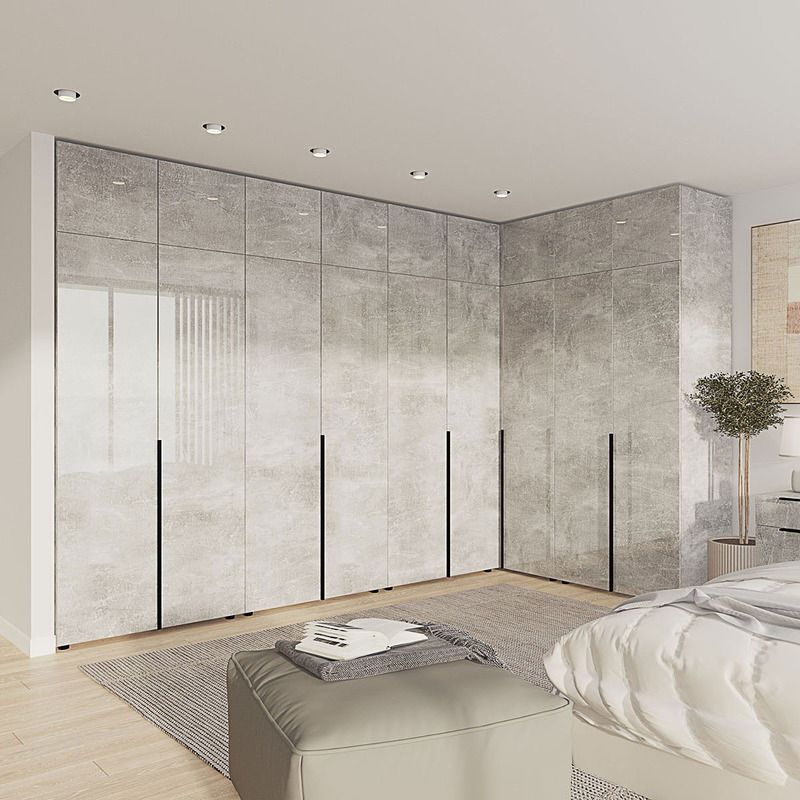 Кутова шафа Флекс ДСП фасад Бетон в спальню - фото, ціна, купити,  