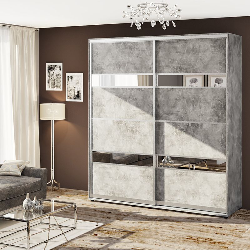 Шафа купе 1 метра "Модель 5" дводверна колір бетон - фото, ціна, купити,  