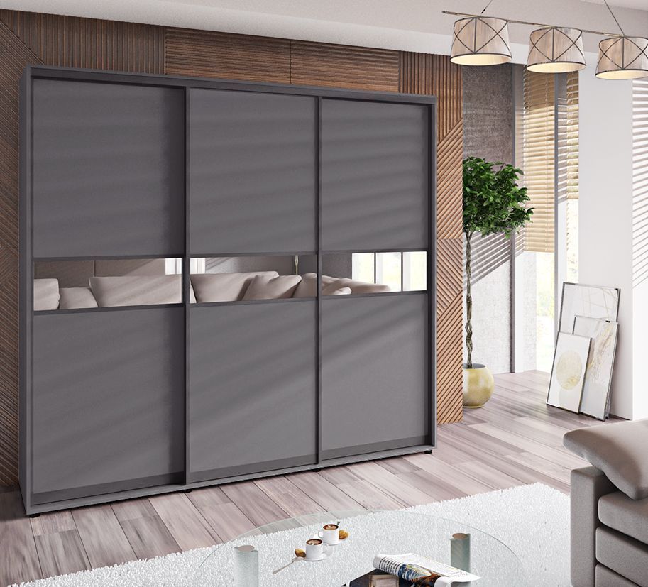 Шафа купе 2.2 метра "Модель 2" трьохдверна антрацит - фото, ціна, купити,  