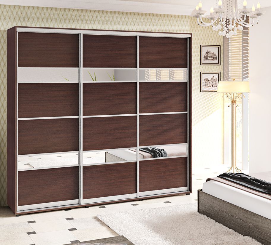 Шафа купе 2.4 м "Модель 5" тридверна колір венге - фото, ціна, купити,  