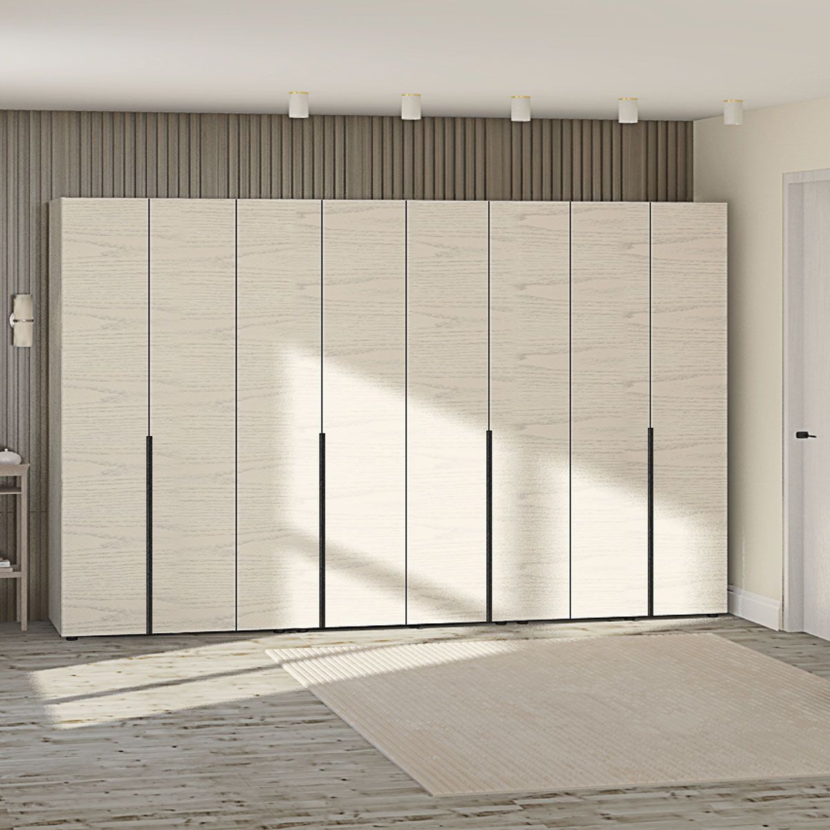 Вбудована шафа Flex 3 2 м з ДСП фасадами Дуб білений в гостинну - фото, ціна, купити,  