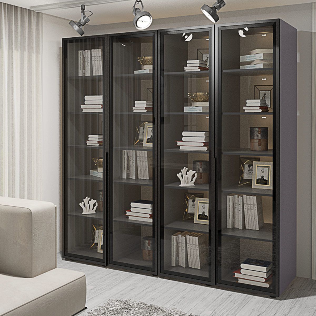 Шафа з вітриною Flex 180 см чотиридверна - фото, ціна, купити,  