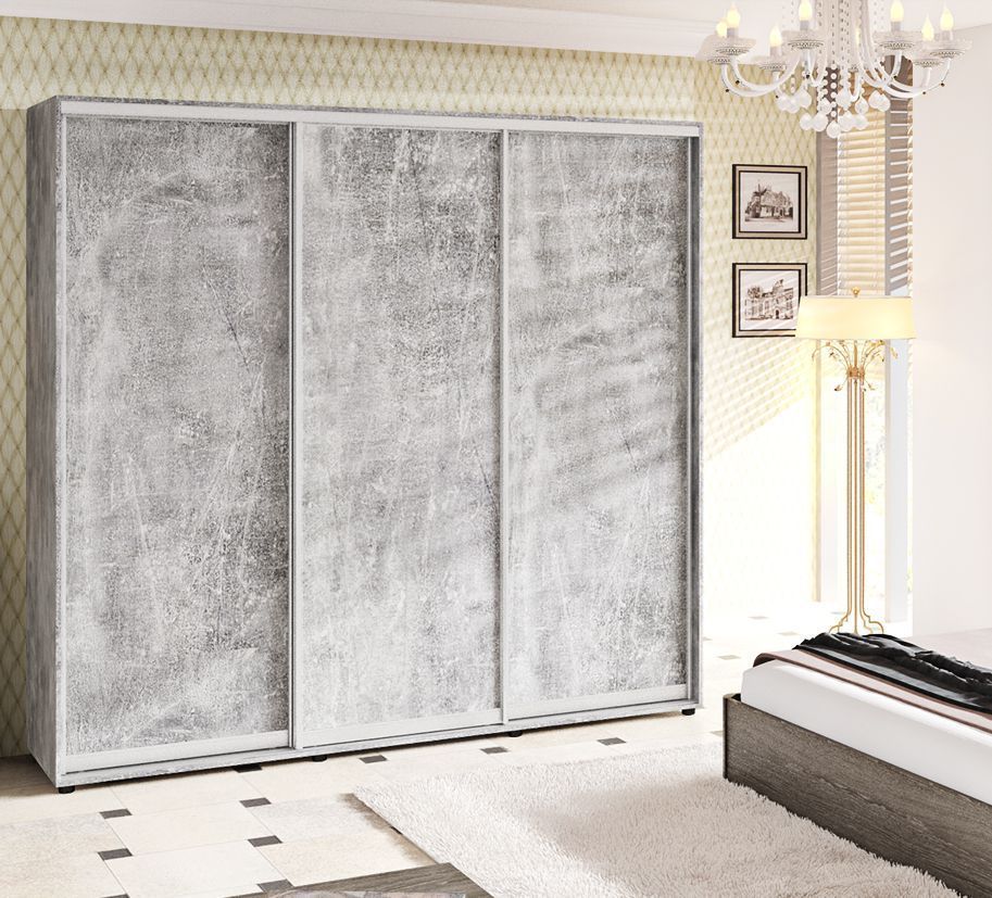 Шафа-купе 2300 мм "ДСП" 3 х дверна бетон світлий - фото, ціна, купити,  