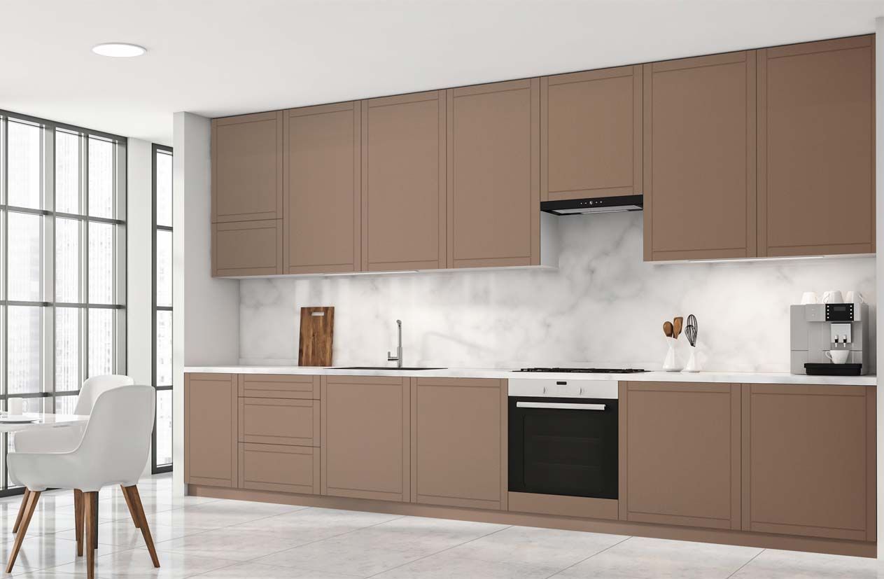 Кухня під стелю "Рамка" 4200мм фарбований МДФ Кава з молоком - фото, ціна, купити,  