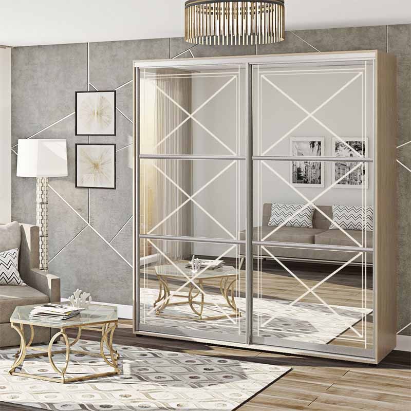 Шафа купе 1.5 метра "Дзеркало" 2 дверна дуб сонома - фото, ціна, купити,  