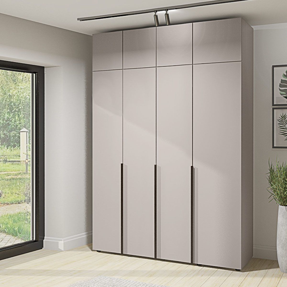 Велика шафа Flex 1700 мм з ДСП фасадами Кашемір для одягу - фото, ціна, купити,  