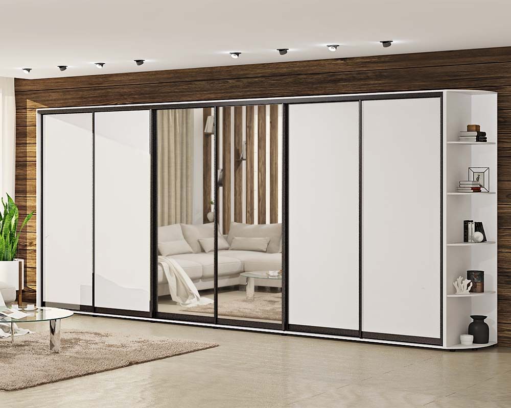 Шафа-купе 5200 мм "ДСП" 6х дверна білого кольору - фото, ціна, купити,  