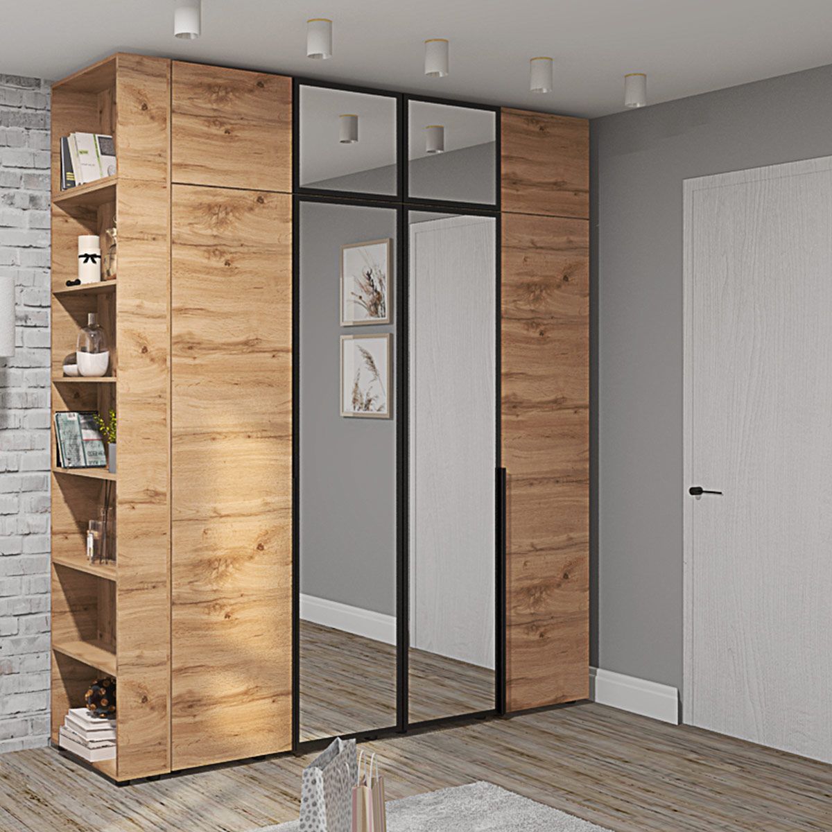 Шафа на замовлення Флекс 1 8 м ДСП фасад Дуб Аппалачі 4 дверна - фото, ціна, купити,  