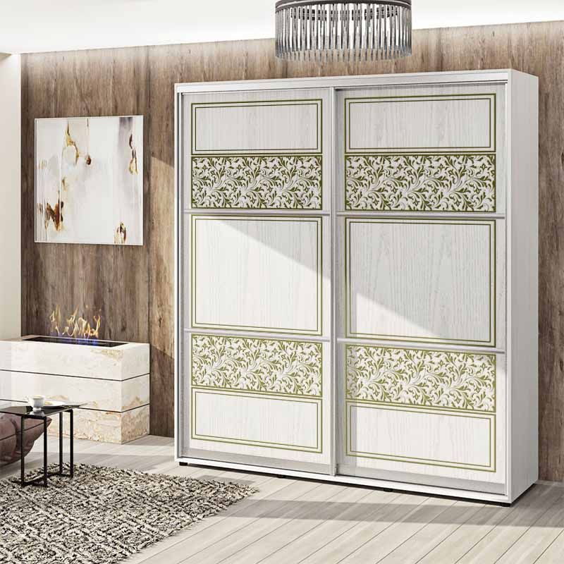 Шафа купе 2 м "Валенсія" глянець 2 дверна білений дуб - фото, ціна, купити,  