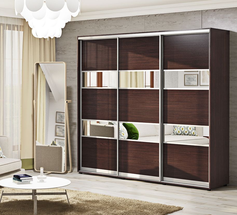 Шафа-купе 2.5 метра "Модель 3" 3 дверна венге - фото, ціна, купити,  