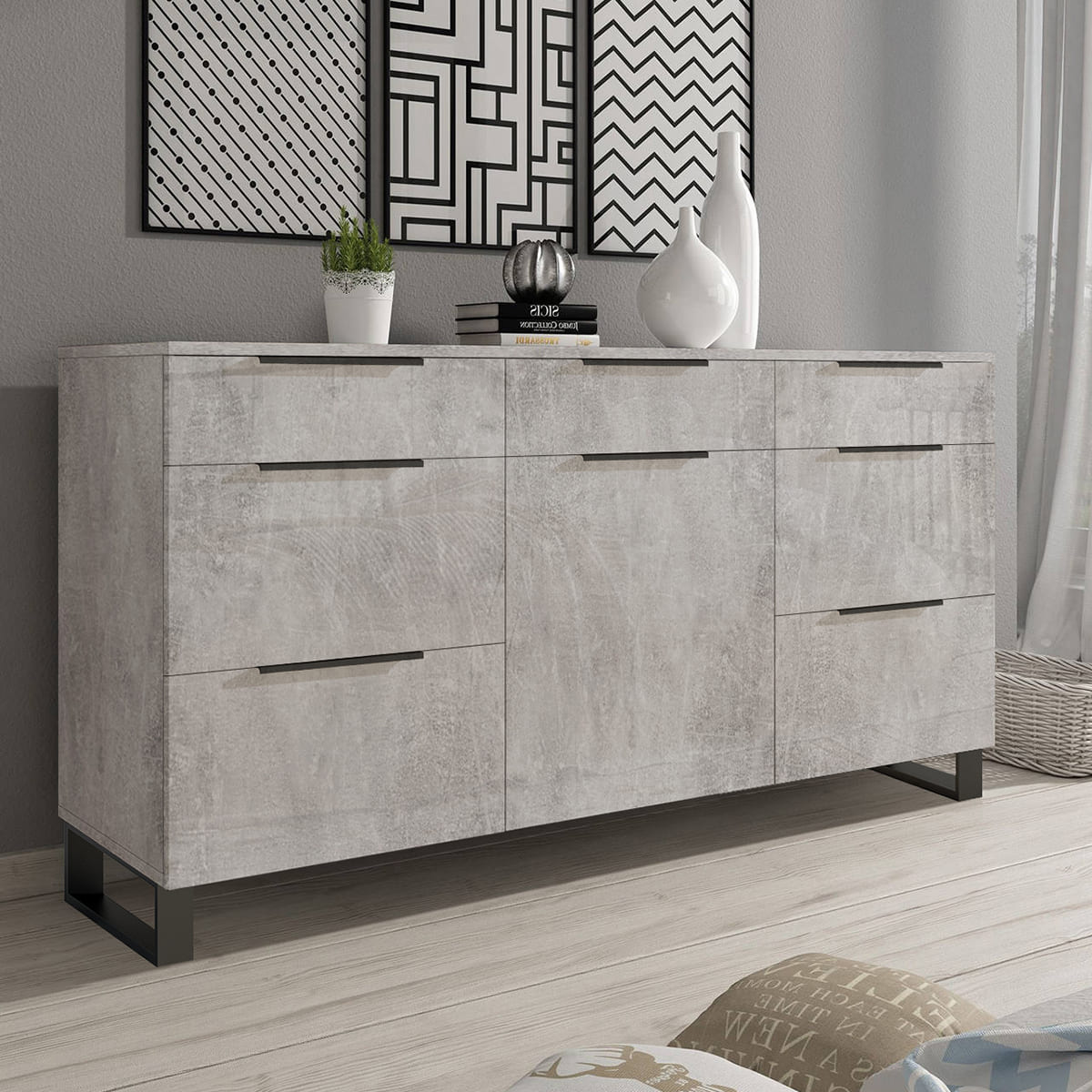 Комод на ніжках Flex 1,5 м ДСП фасад Бетон світлий в прихожу - фото, ціна, купити,  