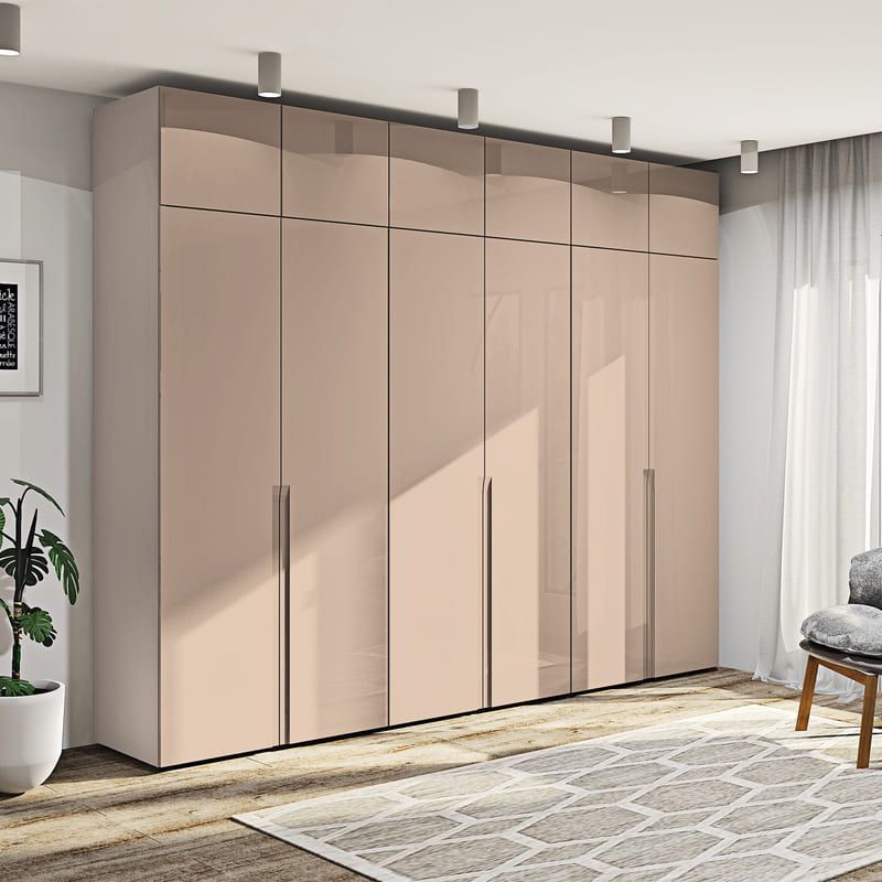 Большой шкаф Флекс 2,4 м МДФ фасад Капучино в зал - фото, цена, купить,  