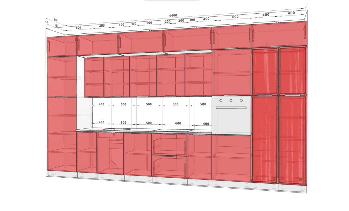 Кухня "Рамка" 4.4м з островом фарбований МДФ Білий, Оливка - фото, ціна, купити,  