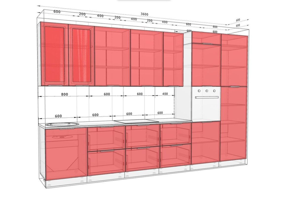 Кухня модульна "Рамка" 360см фарбований МДФ Бежевий - фото, ціна, купити,  