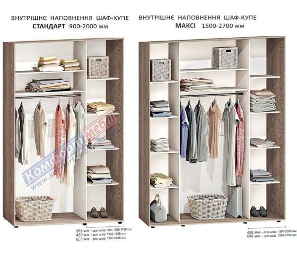 Шафа-купе 1,6 м "З 4-х частин" 2х дверна антрацит - фото, ціна, купити,  