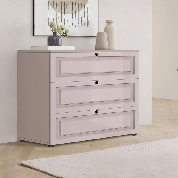 Тумба прованс Flex 80 см МДФ фасад Оксамит бежевий в спальню - фото, ціна, купити,  