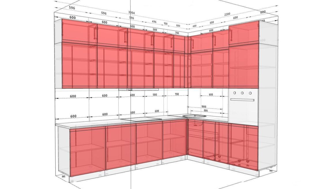 Кухня "Альфа ручка" 3х2.2м угловая крашеный МДФ Титан - фото, цена, купить,  