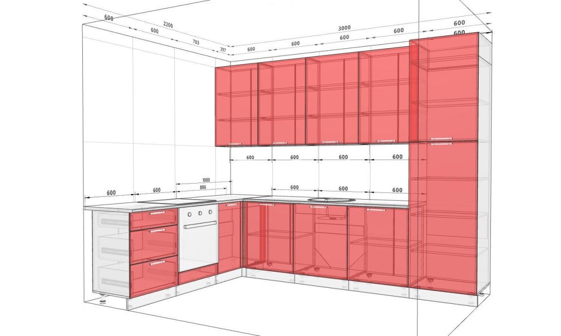 Кухня "Sigma ручка" 300 х 220см кутова Білий, Медовий - фото, ціна, купити,  