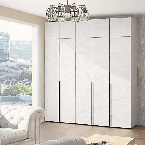 Шафа без ручок Flex 2100 мм з ДСП фасадами Біла 5 дверна - фото, ціна, купити,  