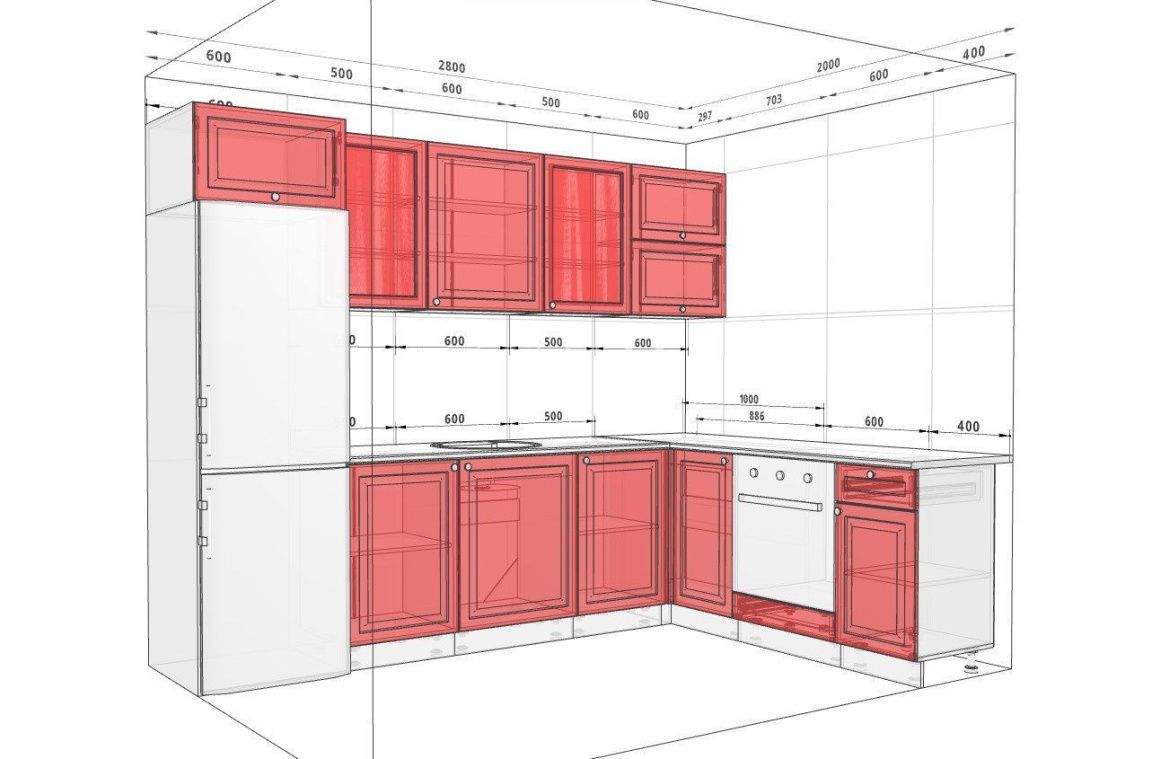 Кухня "Діамант" 2.8х2м Мармур бетон бежевий, Мармур бетон сірий - фото, ціна, купити,  