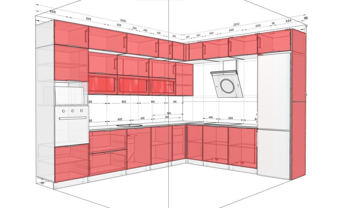Кухня "Рамка" 3600х2800мм кутова фарбований МДФ Білий, Титан - фото, ціна, купити,  