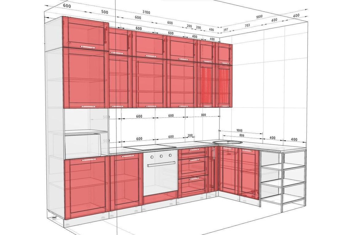 Кухня "Французький Престиж" 3,1 х 1,8м кутова Дуб білений - фото, ціна, купити,  