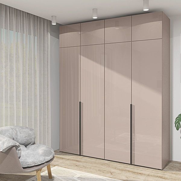 Распашный шкаф Флекс 1.6 метра ДСП фасад Тоффи в спальню - фото, цена, купить,  