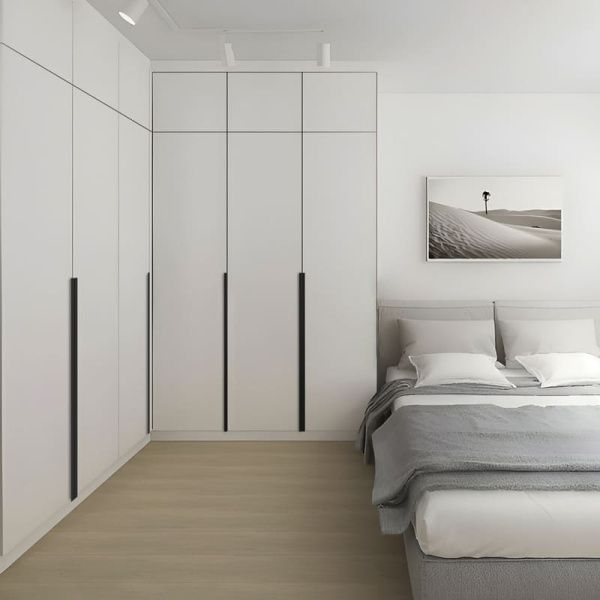 Распашный шкаф Флекс с ДСП фасадами Белый в спальню - фото, цена, купить,  