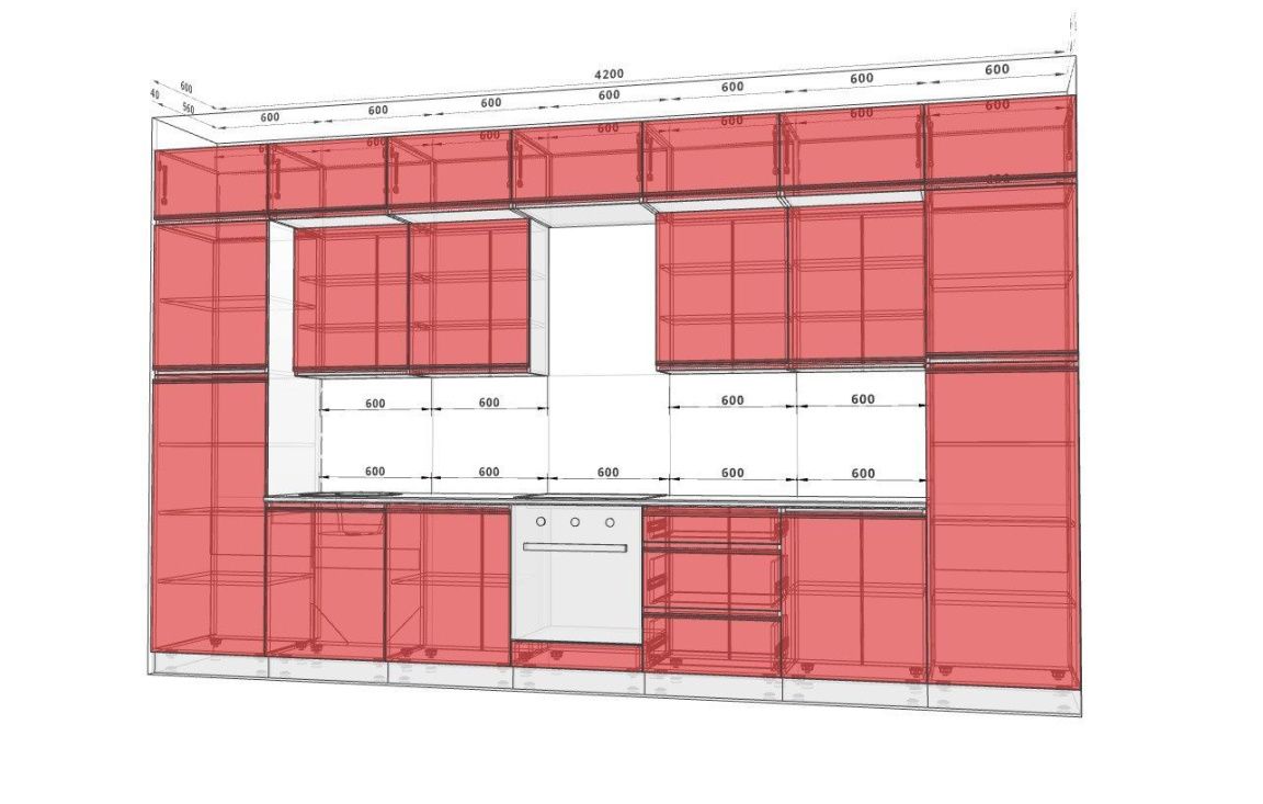 Кухня матова "Sigma ручка" 4,2м Білий, Дуб золотий - фото, ціна, купити,  