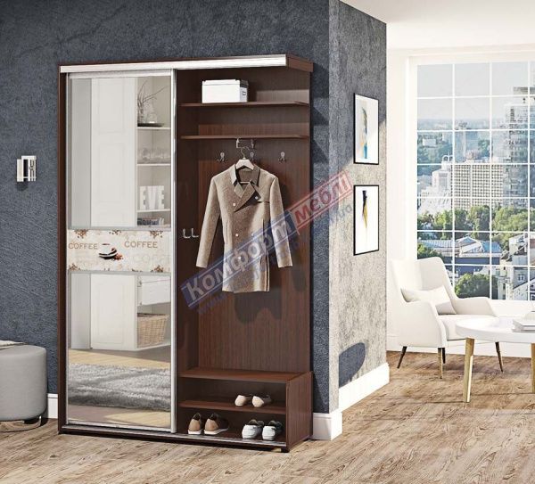 Прихожа-купе 1,0м "ДСП" з дзеркалом Модель-2 - фото, ціна, купити,  