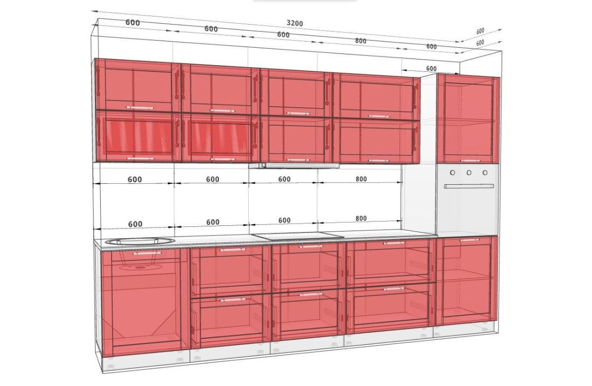 Кухня "Престиж" 3,2 метра Дуб сонома - фото, цена, купить,  
