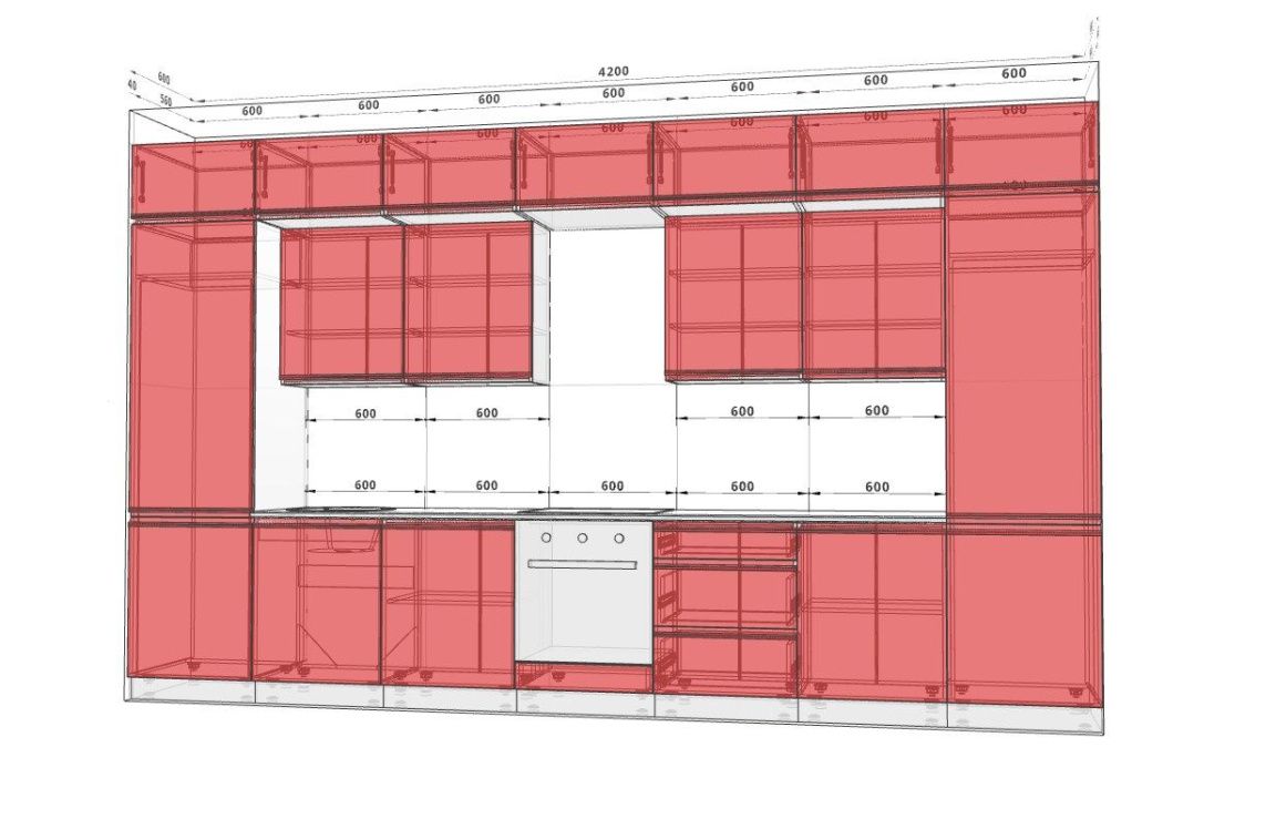 Кухня модульна "Тренд" 420см Білий, Тоффі - фото, ціна, купити,  