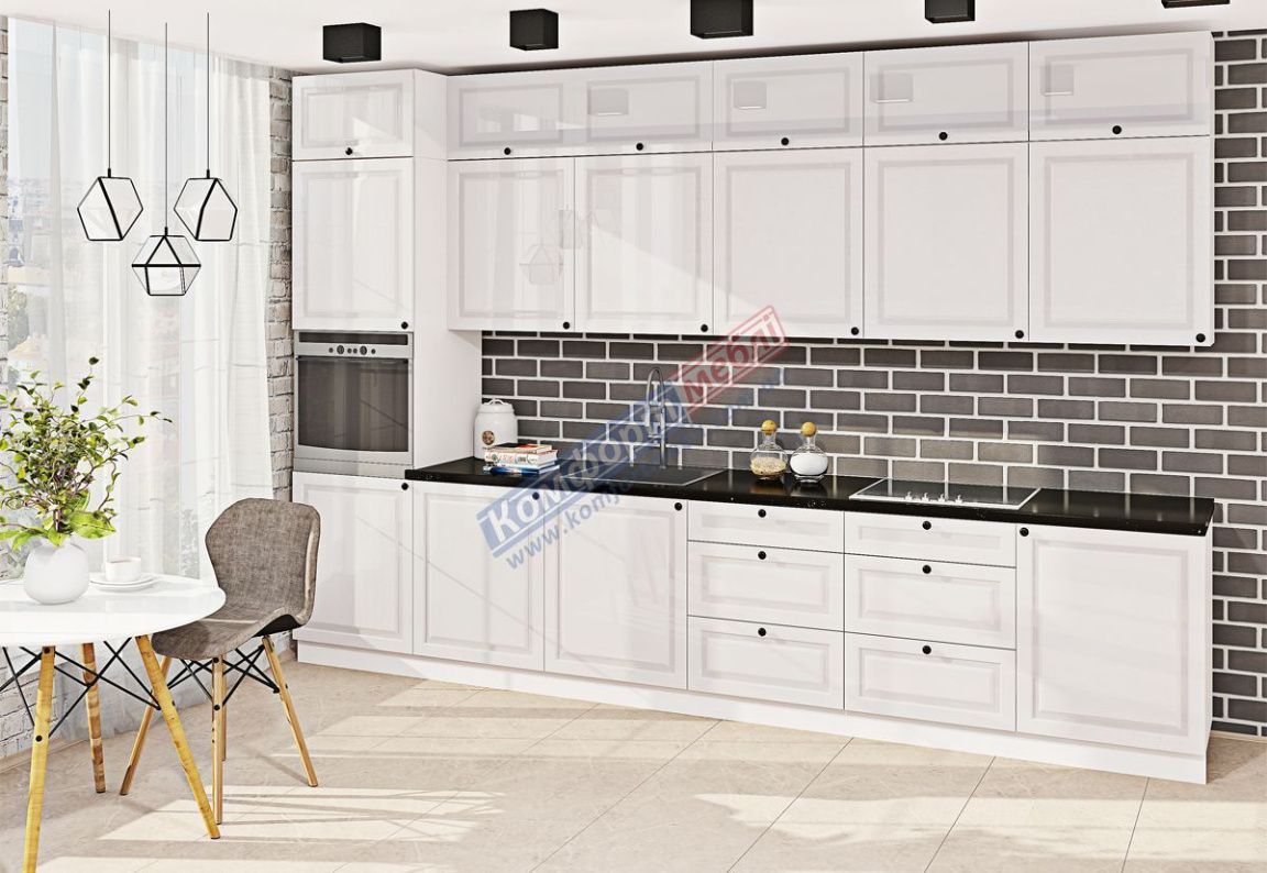 Budget kitchen "Atlanta" 200cm painted MDF White - photo, price, buy,  