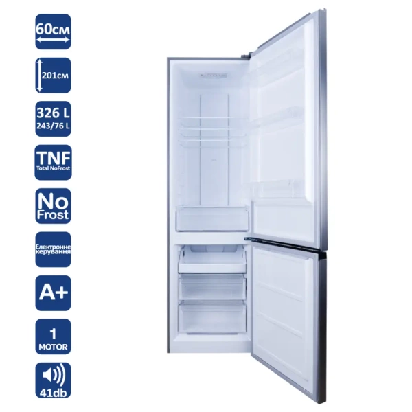 Окремостоячий холодильник Ventolux RF 201-326 TNF X - фото, ціна, купити,  