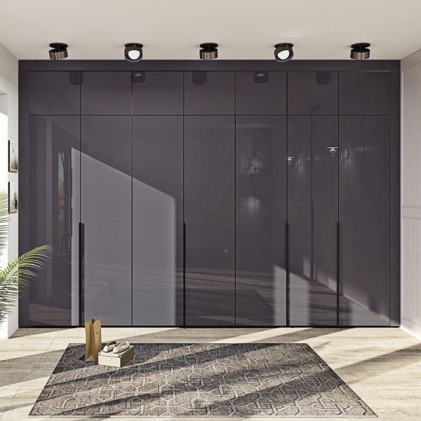 Full-wall cabinet with Flex chipboard facade and Graphite facade for the hall - фото, ціна, купити,  