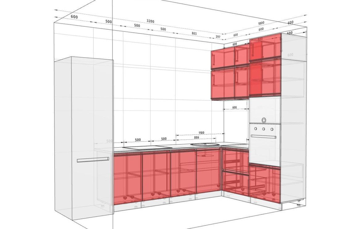 Кухня матова "Тренд" 3.2 x 1.8м кутова Білий, Дуб золотий - фото, ціна, купити,  