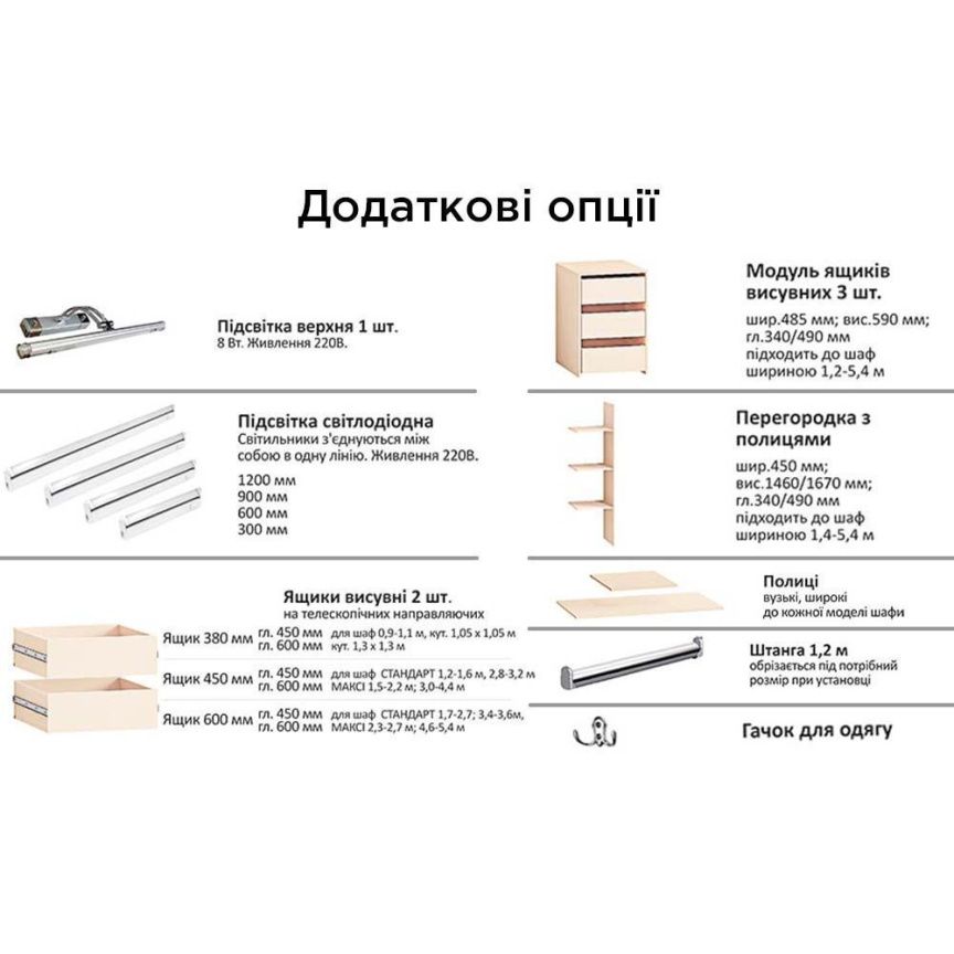 Гардеробна система Г-подібна - фото, ціна, купити,  